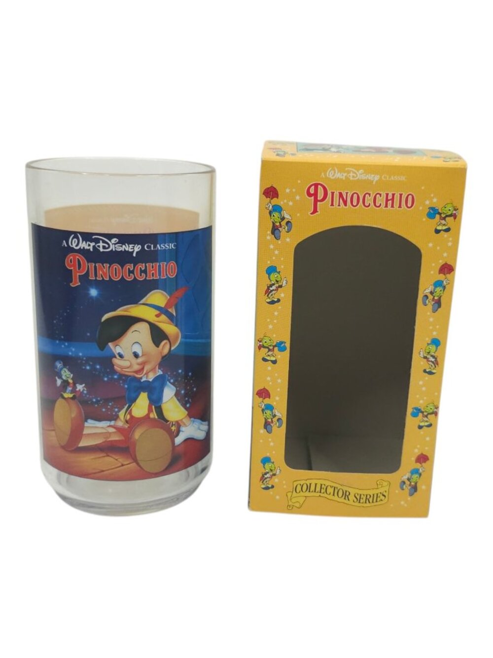 Walt Disney Pinocchio Plastic Glass 1994 Burger King Collector Series Boxed